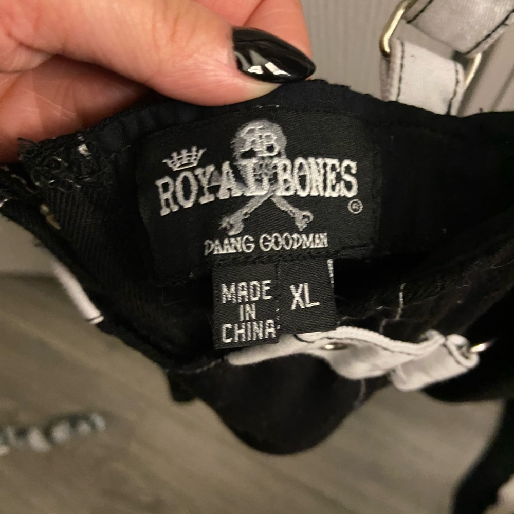 Royal Bones Black and White Crop Top - Picture 2 of 3